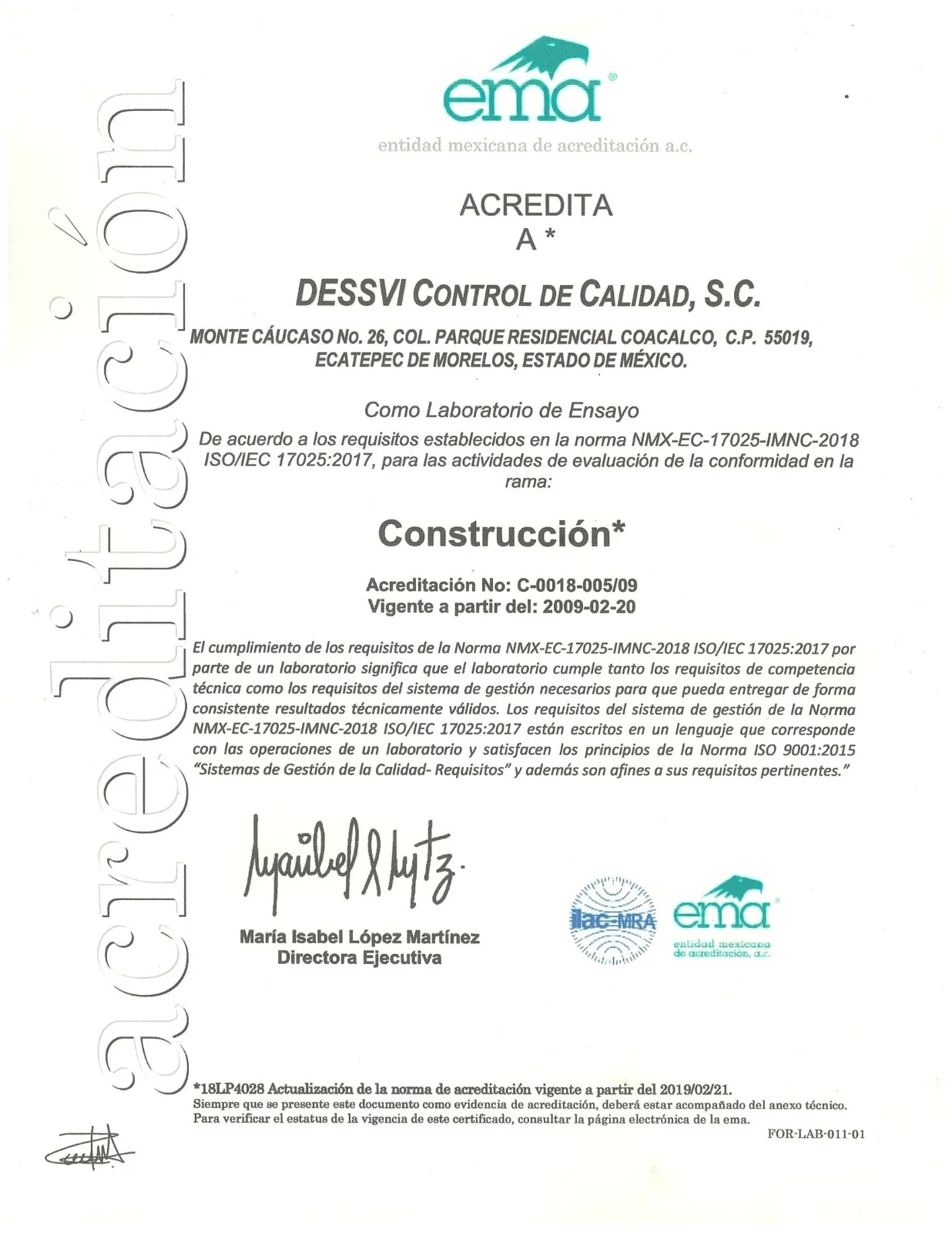 Documento de acreditación